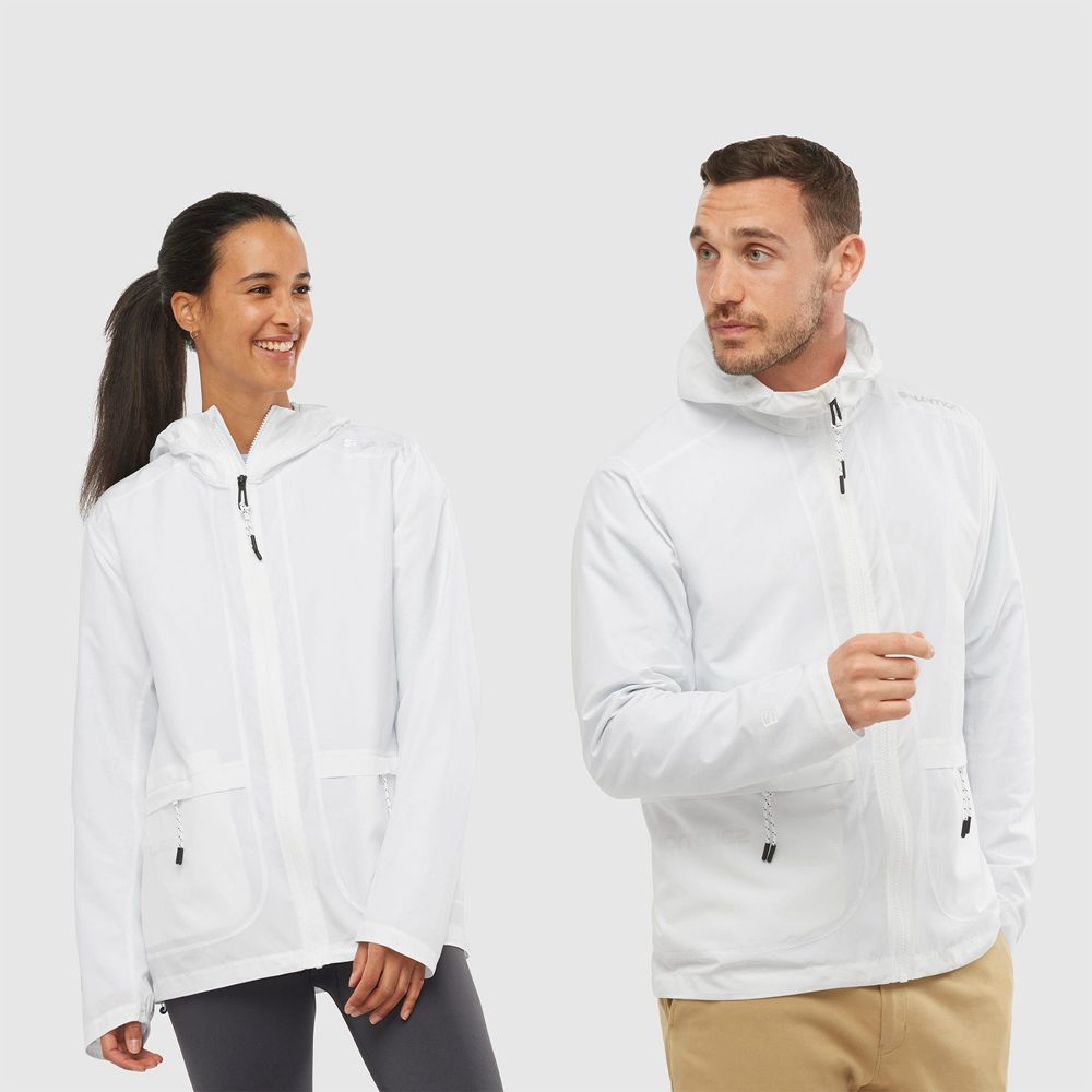 Chaqueta Viento Salomon Hombre Blancas - Salomon Argentina OUTLIFE PACKABLE SHELL U,034516-DBS